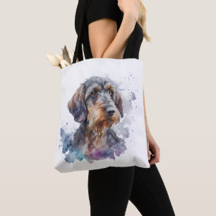 Tote Bag Conception à poils durs de l'aquarelle pour chiot