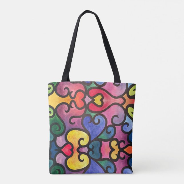 Tote Bag Conception abstraite de coeur (Dos)