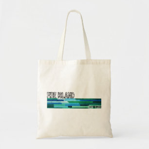 Tote Bag Conception abstraite vintage bleu-vert de Fire Isl