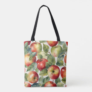 Tote Bag Conception aquarelle de pommes fraîches