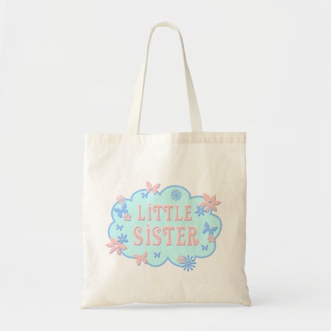 Tote Bag Conception bleue Fourre-tout de papillon de fleur (Devant)