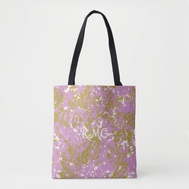 Tote Bag Conception botanique rose élégante personnalisée (Devant)