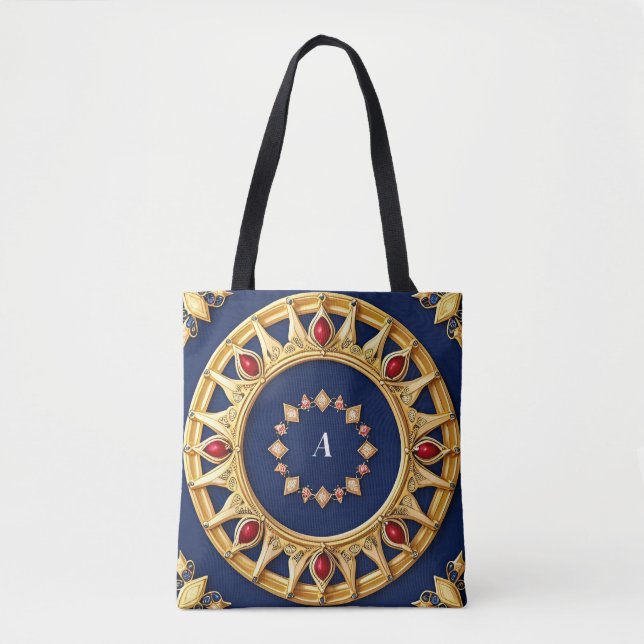 Tote Bag Conception circulaire ornée d'or (Devant)