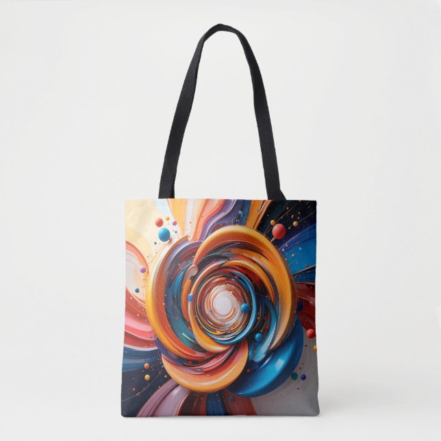 Tote Bag Conception colorée abstraite tourbillonnante (Devant)