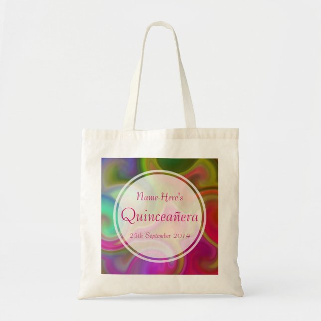 Tote Bag Conception colorée Quinceanera. de remous (Devant)