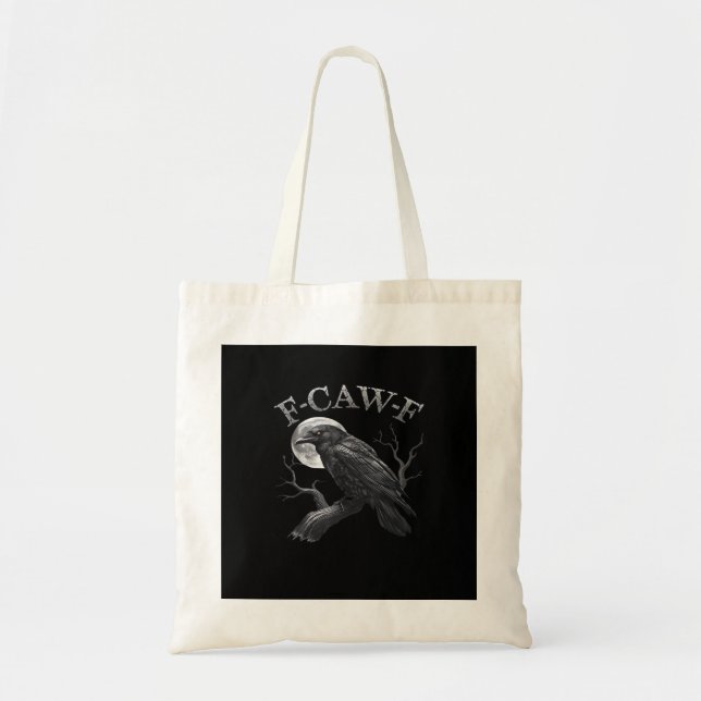 Tote Bag Conception cool classique gothique Lune Oiseau F-C (Devant)