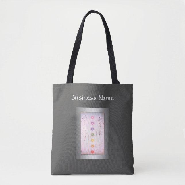 Tote Bag Conception curative holistique argentée de mains (Devant)
