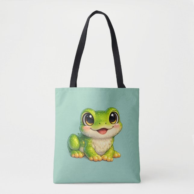 Tote Bag Conception d'animal Kawaii de grenouille mignonne  (Devant)