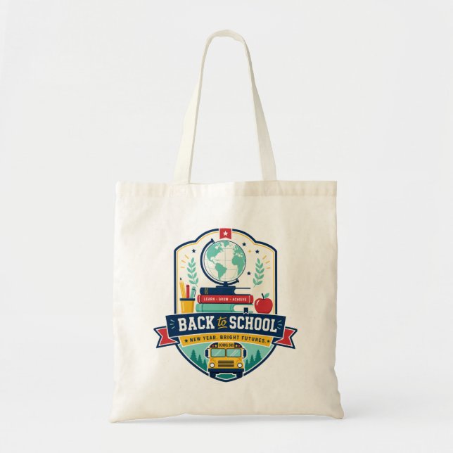 Tote Bag Conception de badge Retour à l'école (Devant)