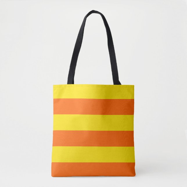 Tote Bag Conception de bandes jaunes orange  (Devant)