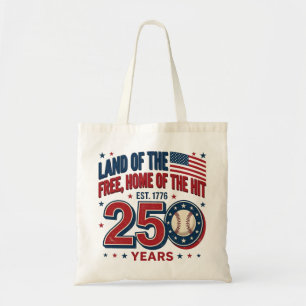 Tote Bag Conception de baseball USA Terre de liberté 250 an
