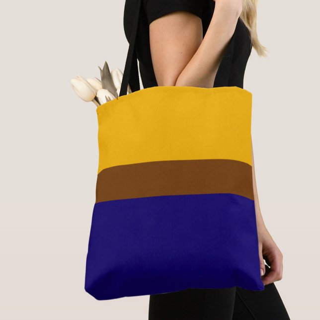 Tote Bag Conception de bloc couleur bleu jaune (Créateur téléchargé)