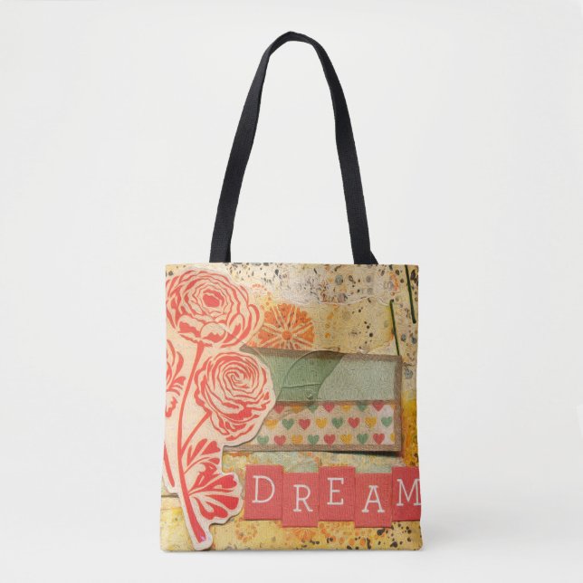 Tote Bag Conception de bouquet floral orange rêveur (Devant)