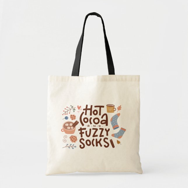 Tote Bag Conception de cacao chaud et de chaussettes moelle (Devant)