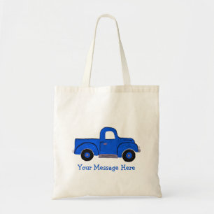 Tote Bag Conception de Camion bleu peint à la main Fourre-t