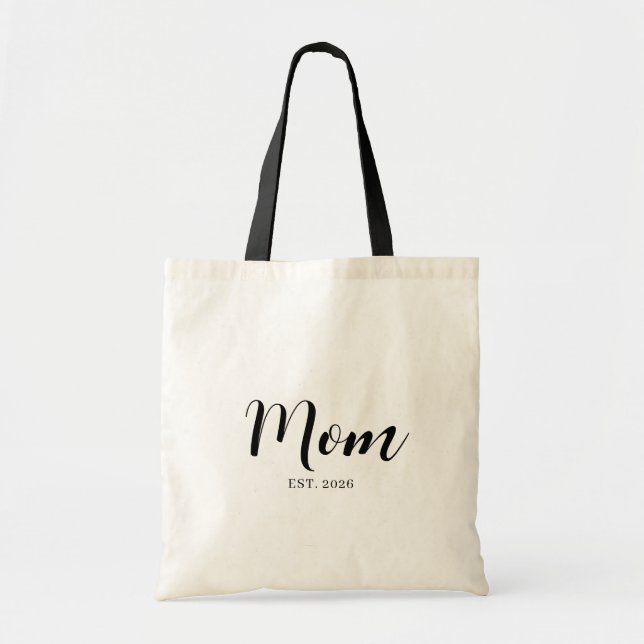 Tote Bag Conception de caractères gras pour la date d'établ (Devant)