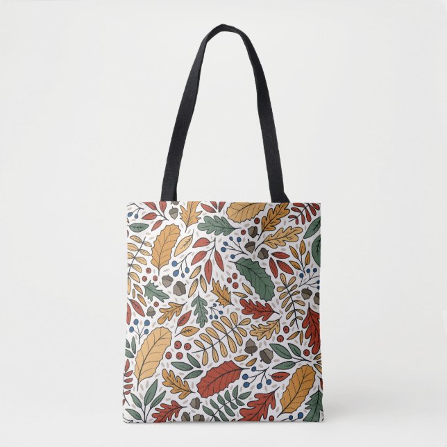 Tote Bag Conception de Carré feuille couleur automne (Devant)