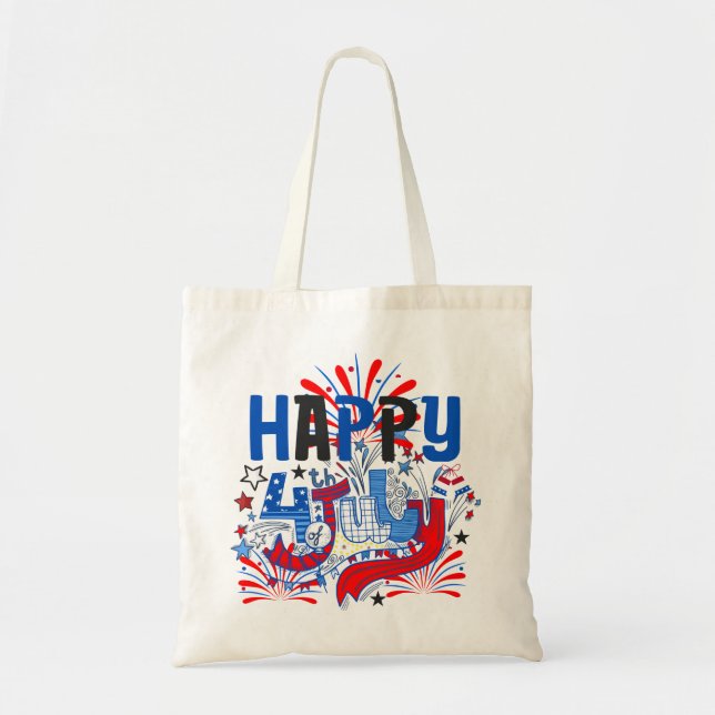 Tote Bag Conception de célébration patriotique du 4 juillet (Devant)