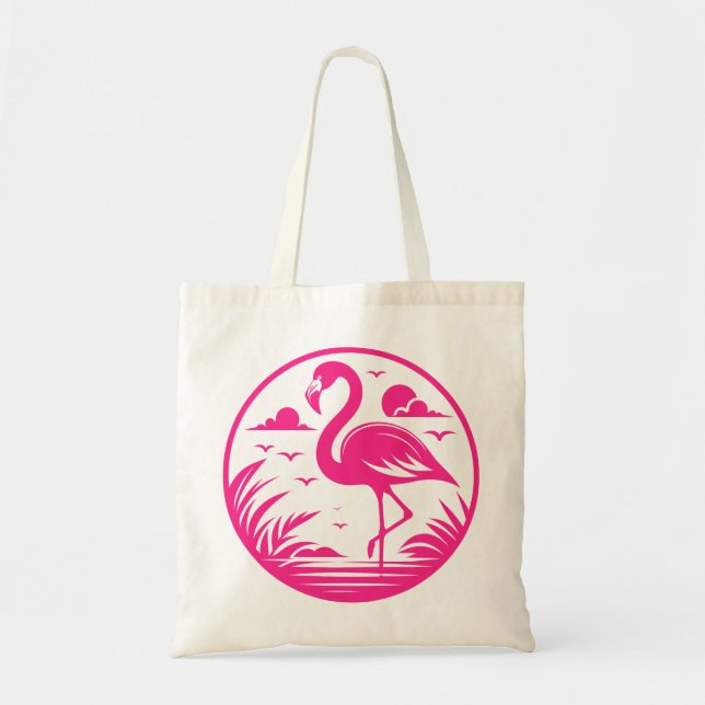 Tote Bag Conception de cercle d'été flamant rose-68730 (Devant)