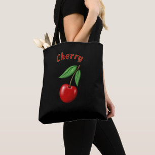 Tote Bag Conception de Cerise Rouge Personnalisée