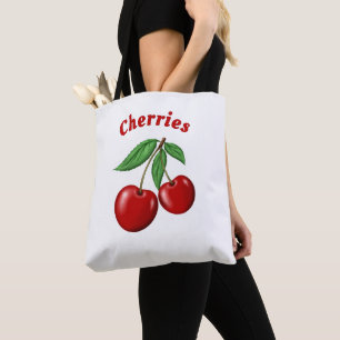 Tote Bag Conception de Cerises Rouges Personnalisées
