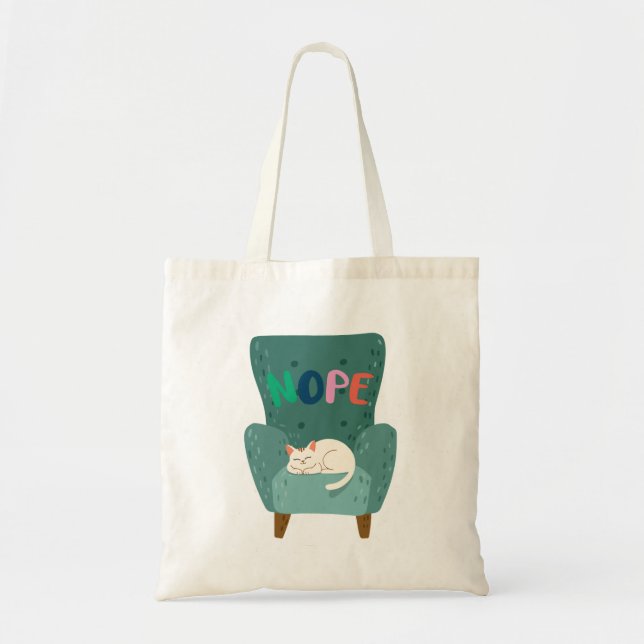 Tote Bag Conception de chat mignon humeur paresseuse (Devant)