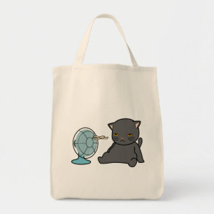 Tote Bag conception de chats d'été devant ventilateur con