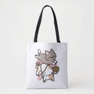 Tote Bag Conception de chats mignons et joueurs – Art de pa