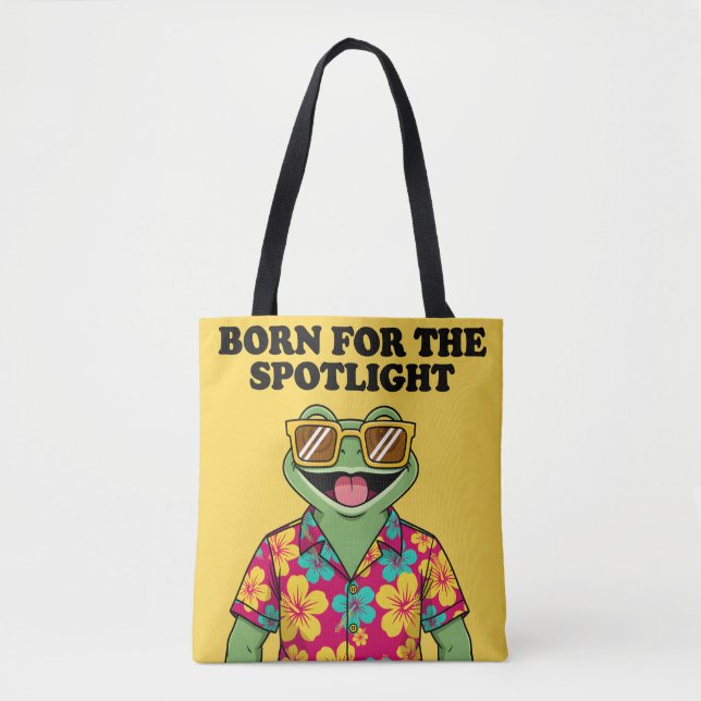Tote Bag Conception de chemise hawaïenne drôle de grenouill (Devant)
