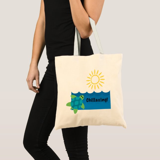 Tote Bag Conception de chillaxage de tortue - Budget Fourre (Devant (produit))