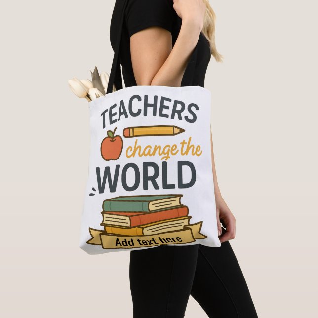 Tote Bag Conception de citation d'enseignant personnalisée  (De près)
