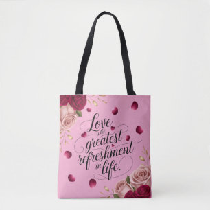 Tote Bag Conception de citation florale de rose élégante
