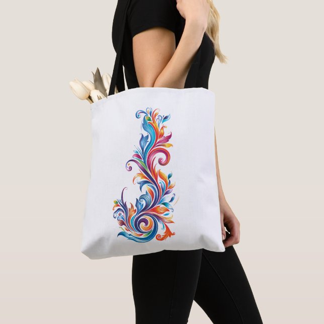 Tote Bag conception de couleurs abstraites "Vortex chromati (De près)