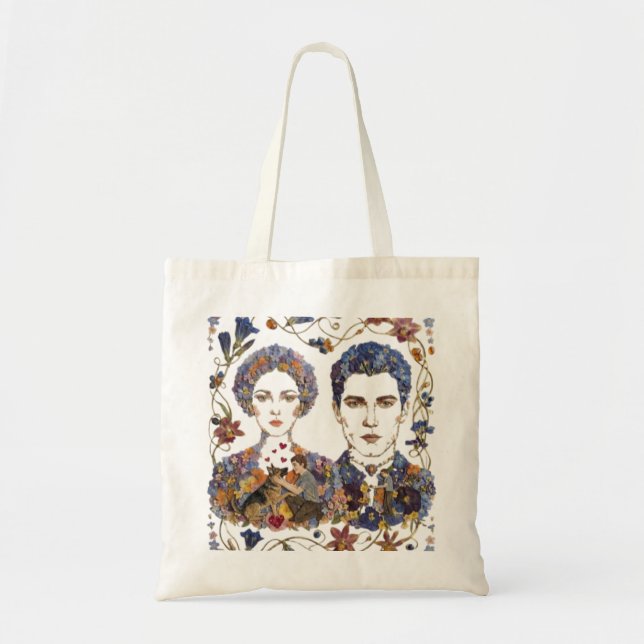 Tote Bag Conception de couple Floral Love & Nature | Boho W (Devant)
