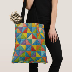 Tote Bag Conception de courtepoint de moulin à vent coloré