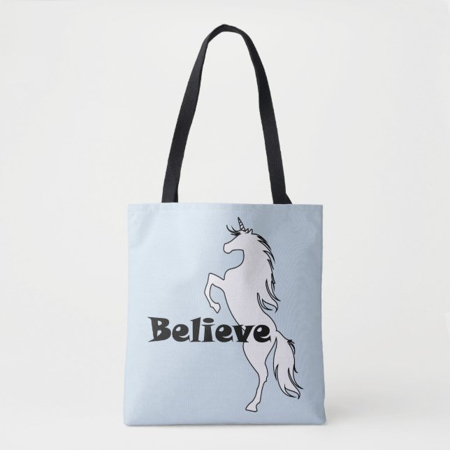 Tote Bag Conception de Croyance Unicorne - Tot Tout-Sur-Imp (Devant)