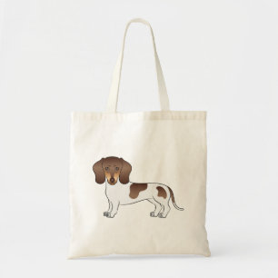 Tote Bag Conception de Dachshund à poil court chocolat et t