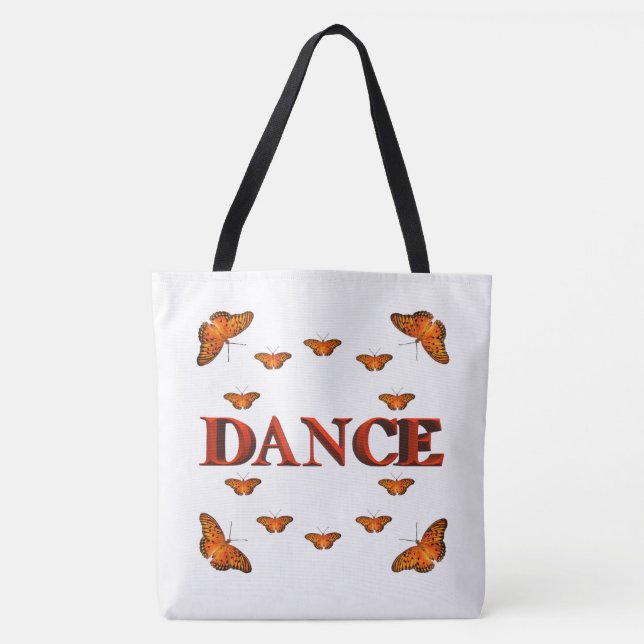 Tote Bag Conception de danse avec des papillons (Devant)
