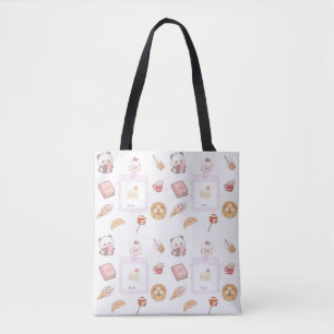 Tote Bag Conception de dessert friandises rose mignonne Kaw