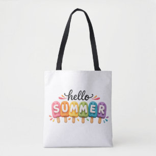 Tote Bag Conception de Fausse Laine Bonjour Été