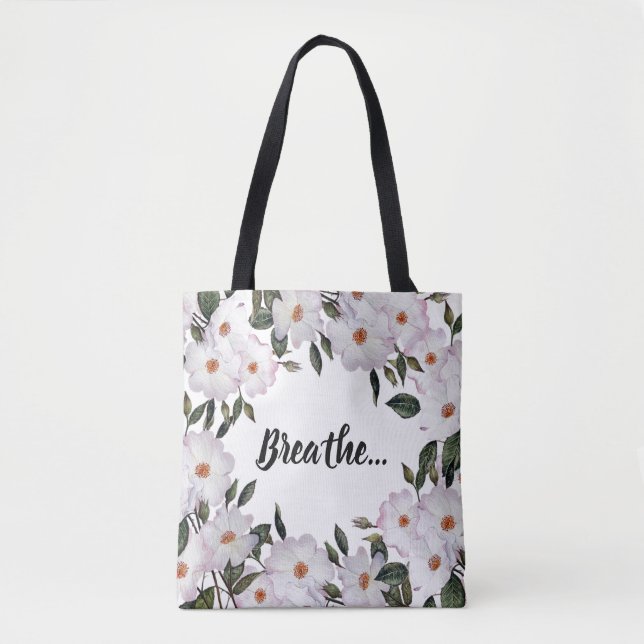 Tote Bag Conception de fleurs de roses roses aquarelle Ball (Devant)