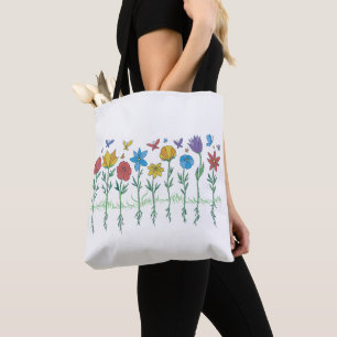 Tote Bag Conception de fleurs en croissance