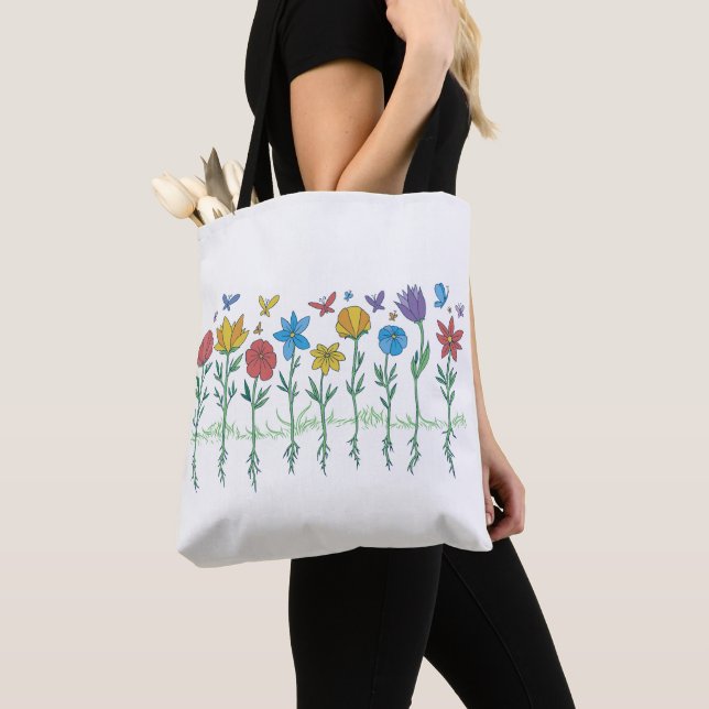 Tote Bag Conception de fleurs en croissance (De près)
