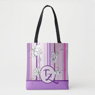 Tote Bag Conception De Fleurs Et De Fleurs De Lavande