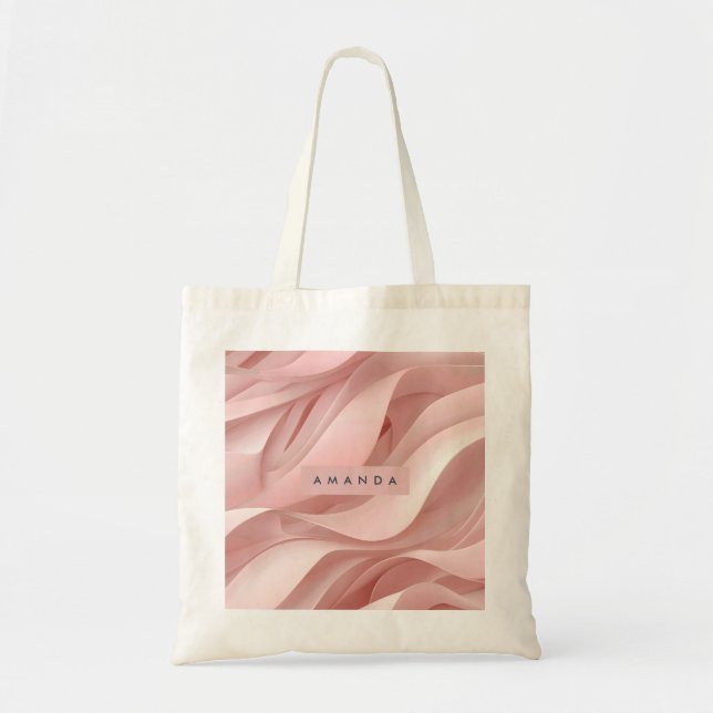 Tote Bag Conception de flux abstrait rose blush doux person (Devant)