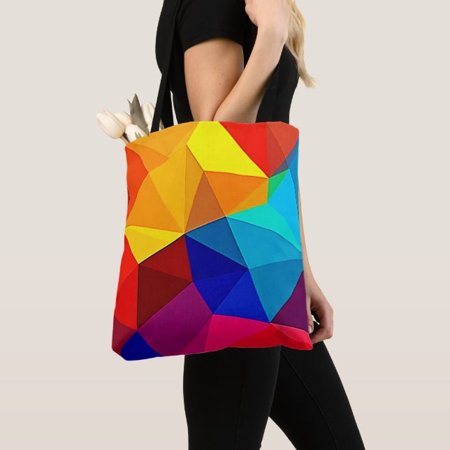 Tote Bag Conception de flux géométrique abstrait vibrant (De près)