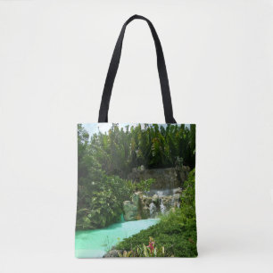 Tote Bag Conception de fourre-tout vert forêt de cascade d'
