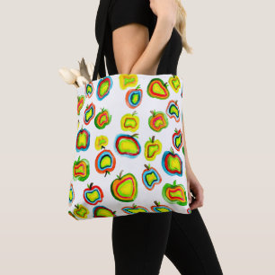 Tote Bag Conception de fruit d'aquarelle pomme funky
