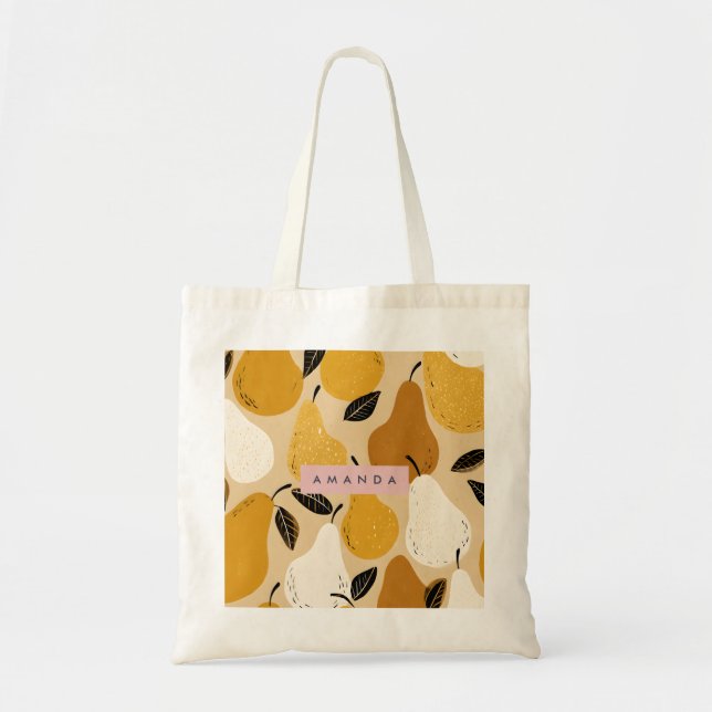 Tote Bag Conception de fruits de poire d'automne personnali (Devant)