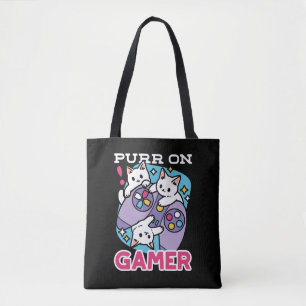 Tote Bag Conception de gamer de chat - Purr sur Gamer Joyst